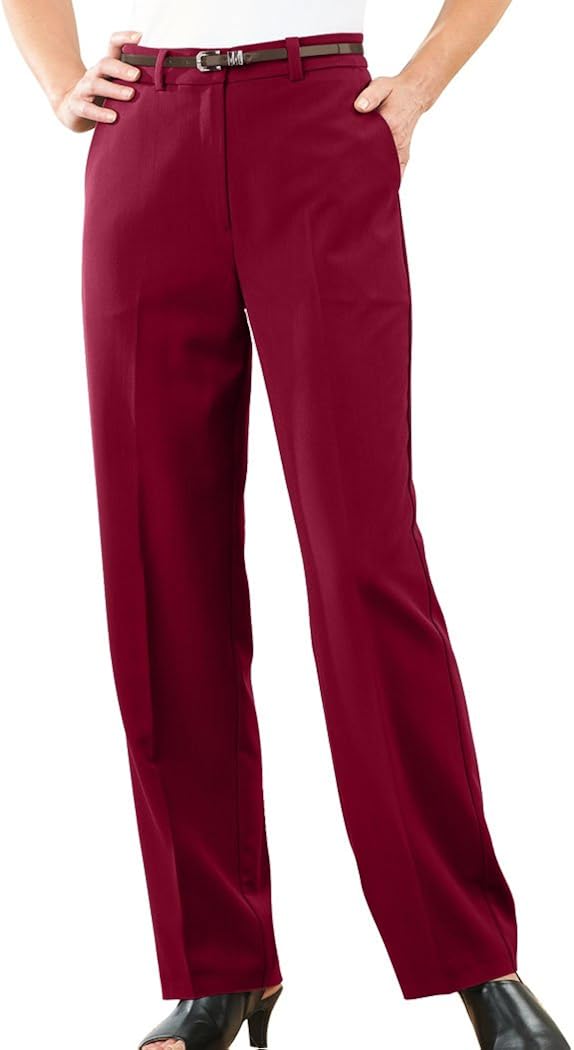 burgundy slacks women's