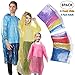 GKCI Rain Poncho Family Pack: 8 Pack Disposable Emergency Disposable Rain Ponchos for Men, Women and Teens, Children,Including Drawstring Hood on Adult, Assorted Colors