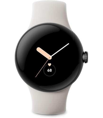 Google Pixel Watch, 41mm Polished Silver Case w/Chalk Active Band