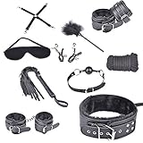 ZIKKER Fetish Bed Restraints Bondage Love Cuff Bracelets Set (Medium, Black)