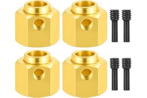 RCJUMPANT 4PCS 12mm Wheel Hubs Hex Pins Adapter-Heavy Duty Brass(5-20mm) for TRX4 TRX6 RC Crawler – Heavy Duty Wheel Spacers & Extensions (9mm)