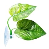 SLSON Betta Fish Leaf Pad Betta Hammock Toys Plastic Aquarium Plants with Suction Cup Green