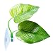 SLSON Betta Fish Leaf Pad Betta Hammock Toys Plastic Aquarium Plants with Suction Cup Green primary