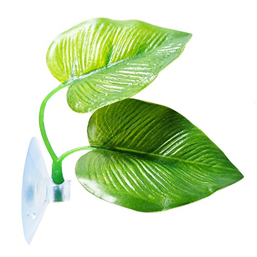 Betta Fish Leaf Pad Betta Hammock Toys Plastic Aquarium Plants with Suction Cup Green