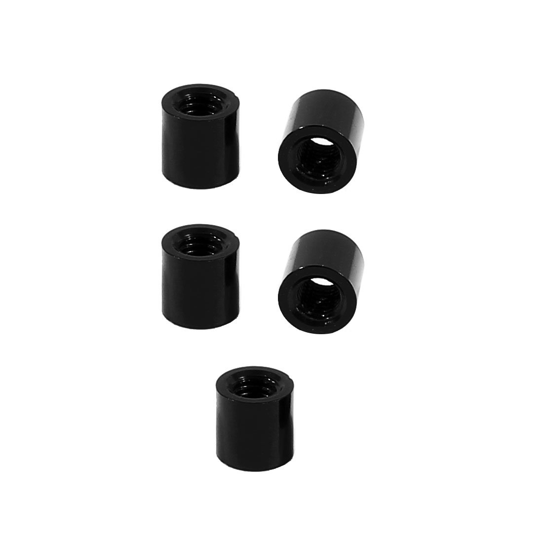 sourcingmap 5Pcs M3 x 5mm Round Aluminum Column Alloy Standoff Spacer Stud Fastener for Quadcopter Black