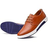 konhill Men's Casual Oxford Shoes - Breathable Dress Shoes Loafers Lace-up Flat Sneakers