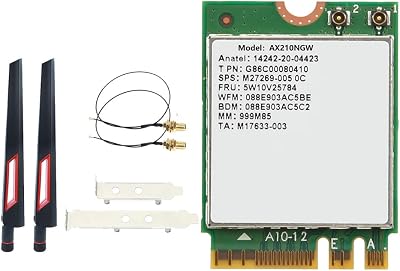 Durratou AX210 AX210NGW WiFi 6E Bluetooth 5.2 M.2 Wireless Adapter 3000Mbps