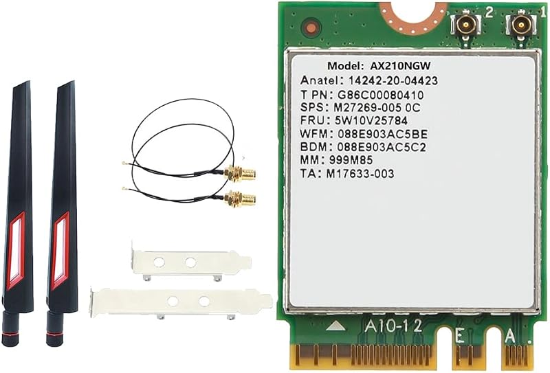 Durratou AX210 AX210NGW WiFi 6E Bluetooth 5.2 M.2 Wireless Adapter 3000Mbps