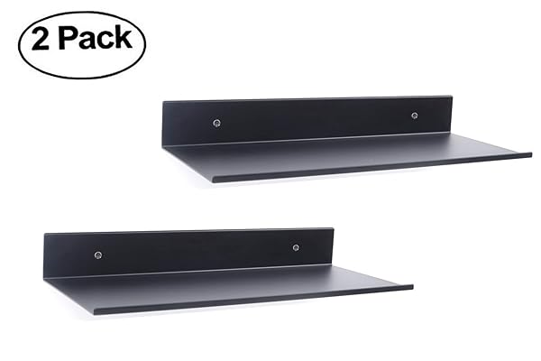 Small Floating Shelves, 2-Pack Wall Mounted Aluminum Shelf