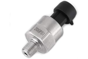 AYNEFY Pressure Transducer Sender Sensor, 30 100 150 200 300 500 psi 1/8NPT Thread Stainless Steel Compatible with Oil Fuel Air Water (200 psi)