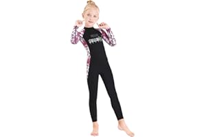 SKYONE Full Body Kids Swimsuit One Piece Rash Guard Long Sleeve Wetsuit Skin for Girls Boys