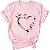 Custom Grandma Shirt with Grandkids Name, Grandma Heart T-Shirt, Grandkids Name Tshirt, Gift for Nana, Grammy Tops, Mimi Gift,Personalized Nana Shirt