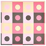 Tadpoles 16 Sq Ft Playmat Set, Pink/Brown