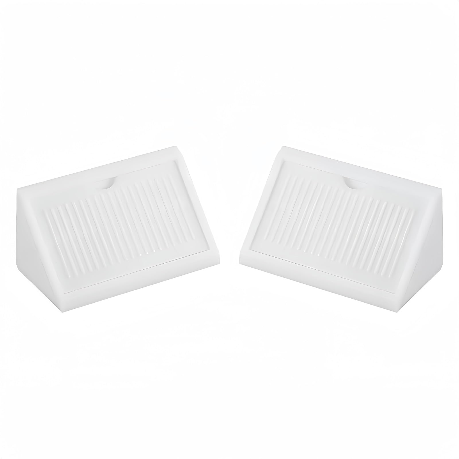 Boxonly Shelf Cabinet Door 90 Degree Plastic Corner Braces 2 Holes Angle Bracket with Cover Cap, White 24Pcs
