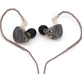 Linsoul KZ ZSN Pro Dual Driver 1BA+1DD Hybrid Metal HiFi in-Ear Monitor | with Zin Alloy Panel, Balanced Pop Tuning, Detachable Recessed 2Pin Cable for Gamers Audiophiles, without Mic, Black