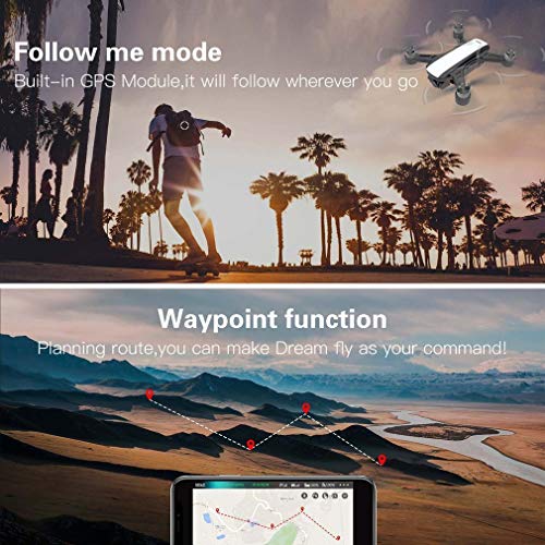 Studyset-Dream-5G-Altitude-Hold-Drone-GPS-Optical-Flow-Positioning-Follow-Me-RC-Quadcopter-One-Key-Return-Red-2-Batteries