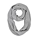 Premium Winter Solid Color Knit Infinity Loop Circle Scarf, Light Grey