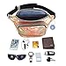 Shiny Neon Fanny Bag for Women Rave Festival Hologram Bum Travel Waist Pack (Champagne)