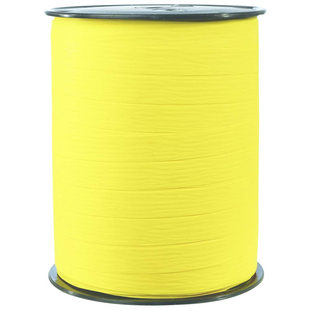 Clairefontaine 601515C - A Roll of Matte Ribbon - Dimensions: 250m x 10mm - Colour: Lemon Yellow - Decorative gift ribbon - DIY - Gift Wrapping Accessory