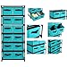 Function Home 12-Drawer Chest, 6 Tier Storage Organizer Tower, Metal Shelf with 12 Removable Fabric Bins, Ideal for Home Office Dorm Bedroom, Turquoise