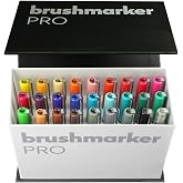 Karin Brushmarker Pro 27pc Mini Box Brush Tip Markers Set, Blendable, Water-Based, Professional Grade Brush Markers for Adults and Artists, 26 Colors and 1 Blender in Exclusive Storage Case