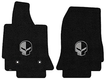 Corvette C7 Jet Black Floor Mats Jake Skull Logo