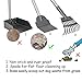 Dog Pooper Scooper, Tray Rake and Spade 3 Pack Poop Scoop Adjustable Long Handle Metal with Bin for Pet Waste Removal, No Bending Clean Up for Large and Small Dogs