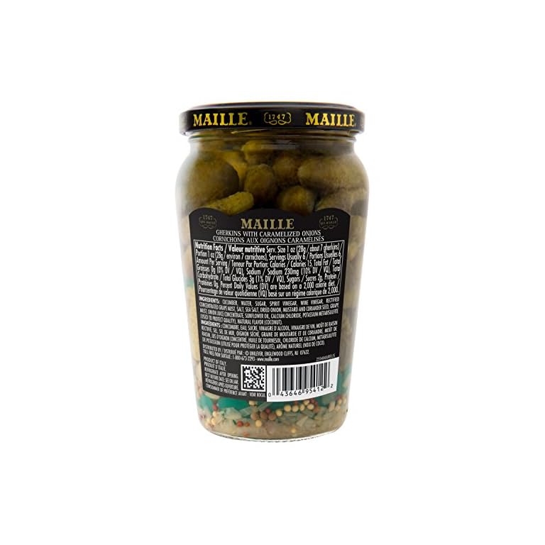 Maille Pickles Cornichons with Caramelized Onion 13.5 oz, Pack of 12 The Pickle Store