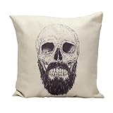 XILALU Halloween Decoration Skull Pillow Case Sofa Waist Throw Cushion Cover Home Decor (E)