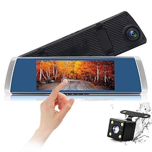 Dash Cam Front and Rear, Izaway 7 Inch Touch Screen Car Mirror Dual Dash Camera 170° Wide Angle Rearview Backup Camera Vehicle Video Recorder, Car DVR with Parking Monitor Night Vision Loop Recording