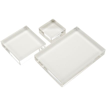 Apple Pie Memories 1.25 x 1.25-inch/ 2 x 2-inch/ 2.5 x 3.5-inch Acrylic Stamp Block Set, Pack of 3, Transparent