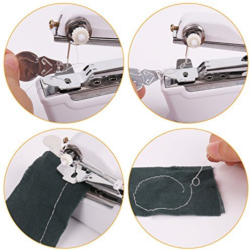 Handheld Sewing Machine, Mini Cordless Handheld Electric Sewing Machine, Quick Handy Stitch Tool for Fabric, Clothing, Kids Cloth Home Travel Use (Black) (Upgraded)