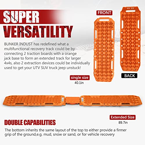 BUNKER INDUST OffRoad Traction Boards with Jack Lift Base,2 Pcs