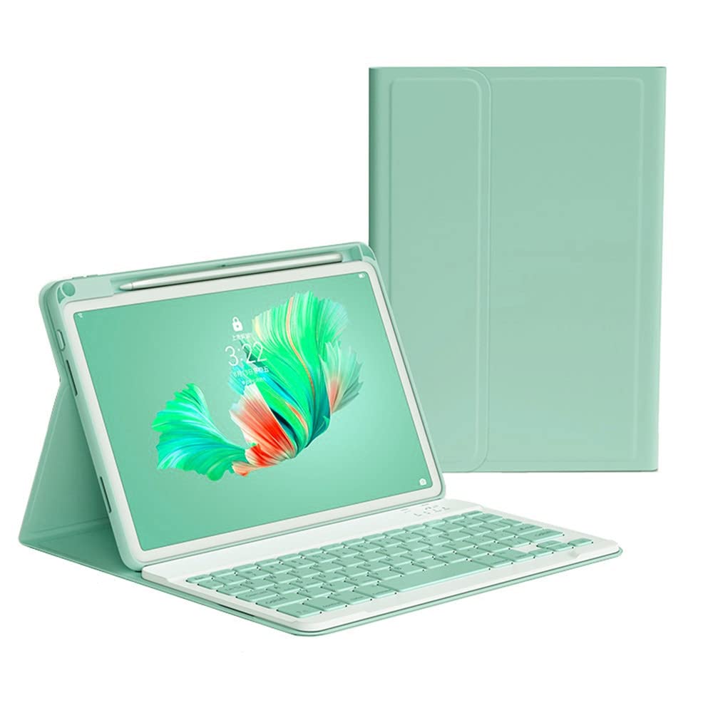 KMXDD Keyboard Case for iPad Air 11 inch M3/M2, Air 5th 4th Generation 10.9", iPad Pro 11 1st/2nd/3rd/4th Generation Case with Wireless Detachable Bluetooth Color Keyboard Cover (Mint Green)