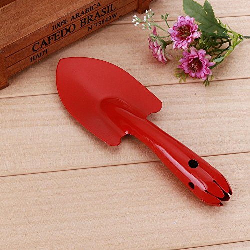 Mikolot Mini Metal Garden Hand Shovel Flower Soil Planting Kids Spade Tool(Red)