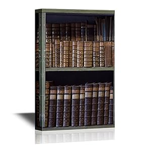 Canvas Wall Art - Artwork with Bookshelf - Gallery Wrap Modern Home Art | Ready to Hang - 12x18 inches