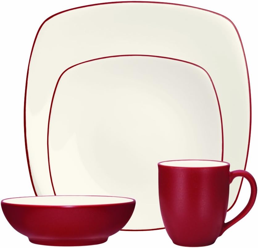 Noritake4-Piece Colorwave Square Place Setting, Raspberry