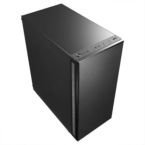 HZHI Pc Tower Case Pc Case Gaming Chasis Silenciador Estándar De La Caja Principal De La Computadora De Escritorio con 3 Ventiladores Sin Lado