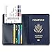 GDTK Leather Passport Holder Cover Case RFID Blocking Travel Wallet (Dark Blue)