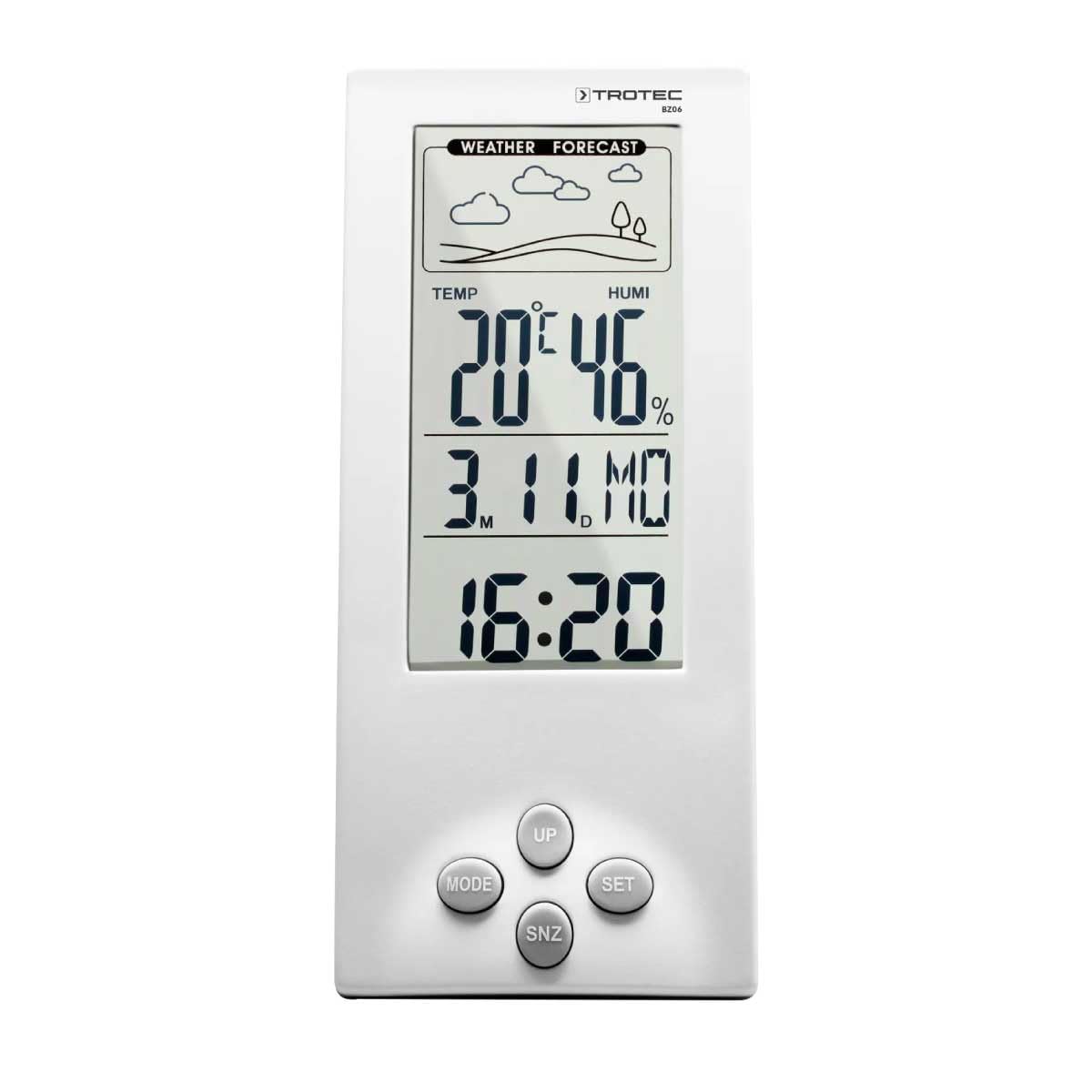 TROTEC BZ06 Weather Station Thermo-Hygrometer with Snooze Function, LED Display, Temperature in Degrees Celsius or Fahrenheit