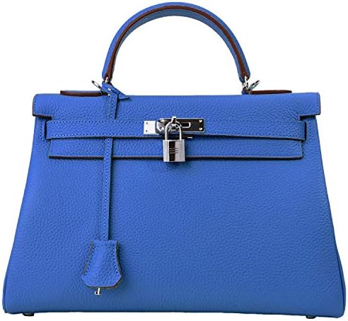 Women's Genuine Leather Tote Bag Shoulder Padlock Handbags with Silver Handware On Clearance Sale