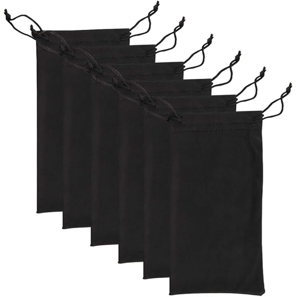 Lot De 4 Pochettes à Lunettes En Microfibre Tucnoeu - Avec Cordon De Serrage, Couleurs Assorties - Homme Et Femme