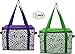 Earthwise Insulated Reusable Grocery Bag Shopping Box with Reinforced Bottom Panel and Zipper Top Lid with Extra Side Handles for Easy Lifting (Set of 2) (Green/Purple)