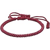 COLORFUL BLING Handmade Tibetan String Bracelet Adjustable Woven Rope Knot Buddhist Kabbalah Protection Lucky Friendship Bracelets for Mens Womens Amulet Gifts