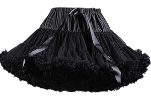 Colyanda Womens 3-Layered Pleated Tulle Petticoat Tutu Puffy Party Cosplay Skirt
