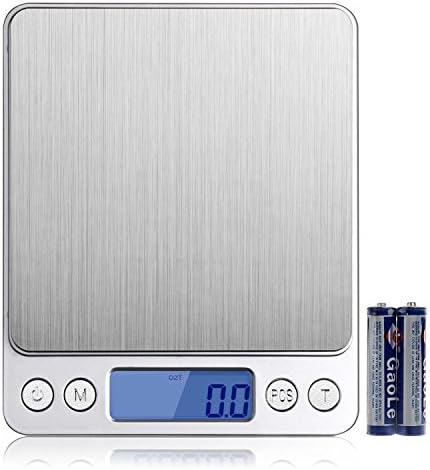 Banano CF001 0.01oz/0.1g 3000g Digital Gram Food Scale, Pocket Sized, Multifunction, Stainless Steel, with Backlit Display, Silver