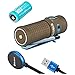 Olight S1R II Baton Desert Tan 1000 Lumen Compact Rechargeable LED Flashlight with Single RCR123A Battery, Magnetic USB Charging Cable, Lanyard and Pouch