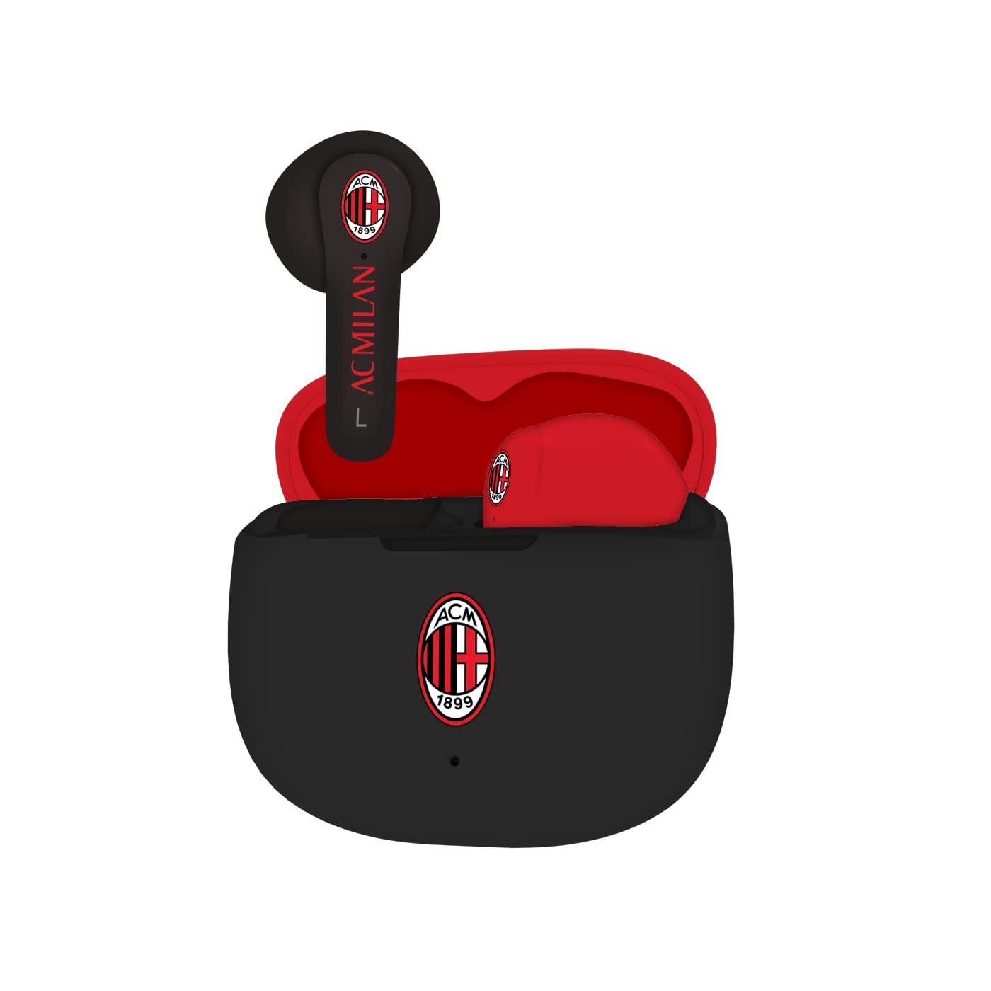 AC Milan TECHMADE Wireless In Ear Headphones with Charging Box Red/Black