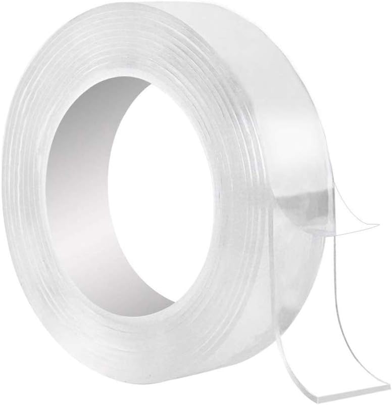 Hompie Double Sided Tape Heavy Duty (17FT), Multipurpose Removable Mounting Tape Adhesive Grip,Reusable Strong Sticky Wall Tape Strips Transparent Tape Poster Carpet Tape for Paste Items,Household,DIY