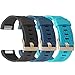 UMAXGET Compatible with Fitbit Charge 2 Bands, 3-Pack Soft Silicone Sport Adjustable Wristband Special Edition with Rose Gold Buckle for Men Women, Large